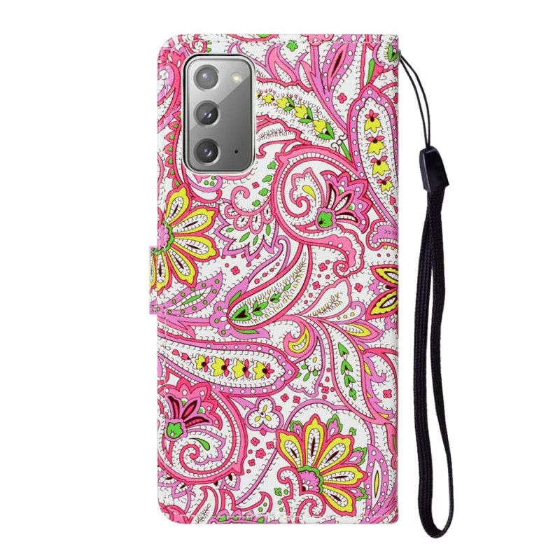 Flip Cover Læder Samsung Galaxy Note 20 Blomstermønstre Beskyttelse
