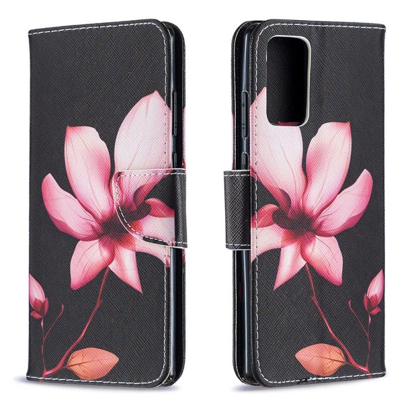 Flip Cover Læder Samsung Galaxy Note 20 Lyserød Blomst