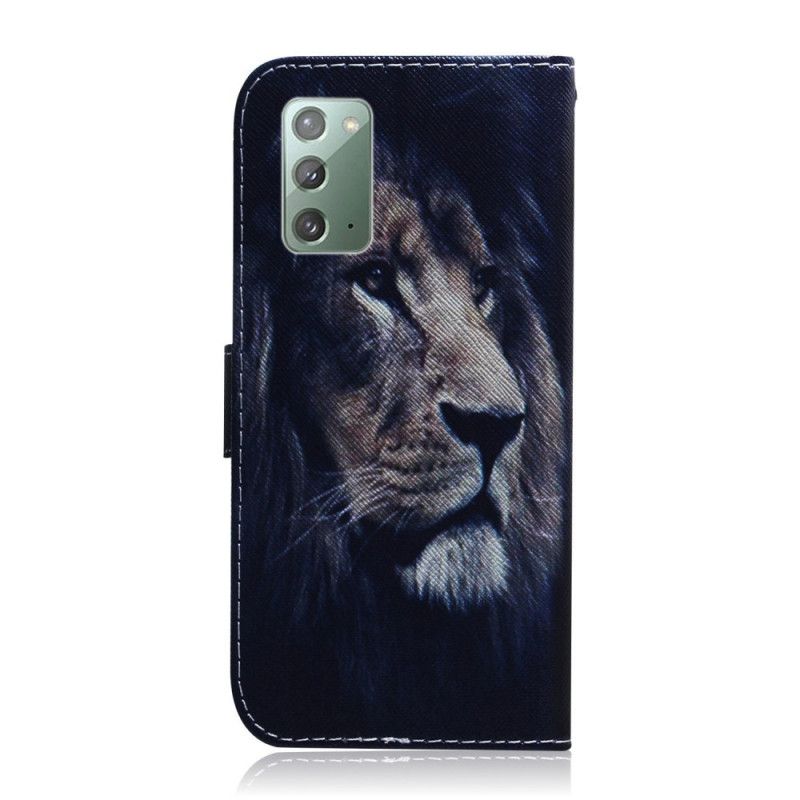 Flip Cover Samsung Galaxy Note 20 Mobilcover Drømmende Løve