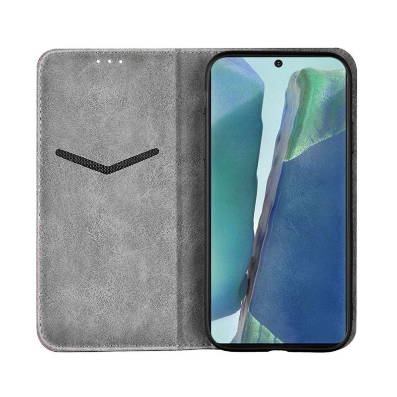 Læder Cover Samsung Galaxy Note 20 Grå Mobilcover Tofarvet Lædereffekt