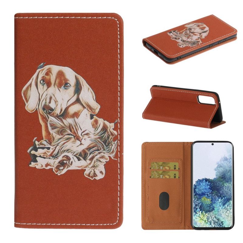 Læder Cover Samsung Galaxy Note 20 Mobilcover Hund Og Kat