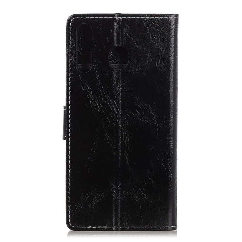 Flip Cover Huawei P Smart Z Sort Mobilcover Skinnende Og Synlige Sømme