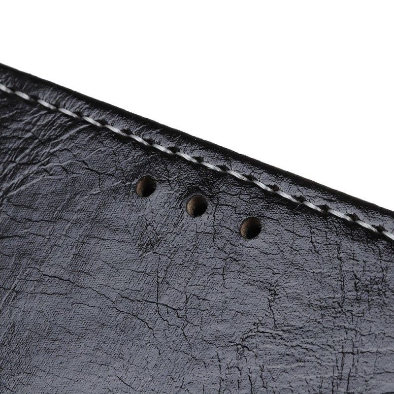 Flip Cover Huawei P Smart Z Sort Mobilcover Skinnende Og Synlige Sømme