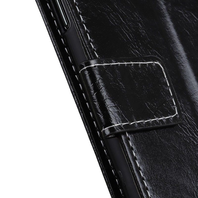 Flip Cover Huawei P Smart Z Sort Mobilcover Skinnende Og Synlige Sømme