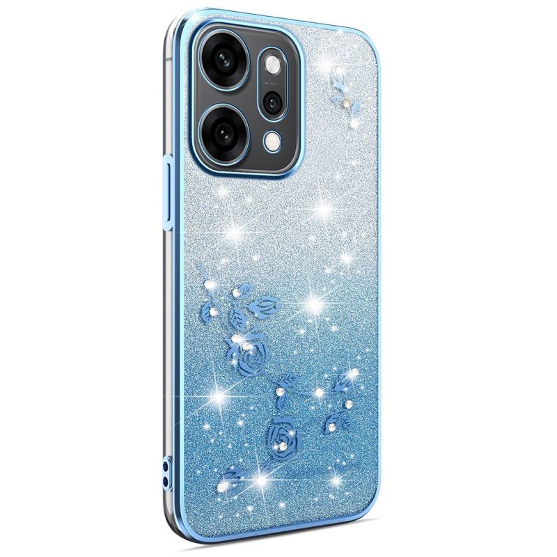 Cover Oppo Reno 14 Pro 5g Blomster Og Rhinsten