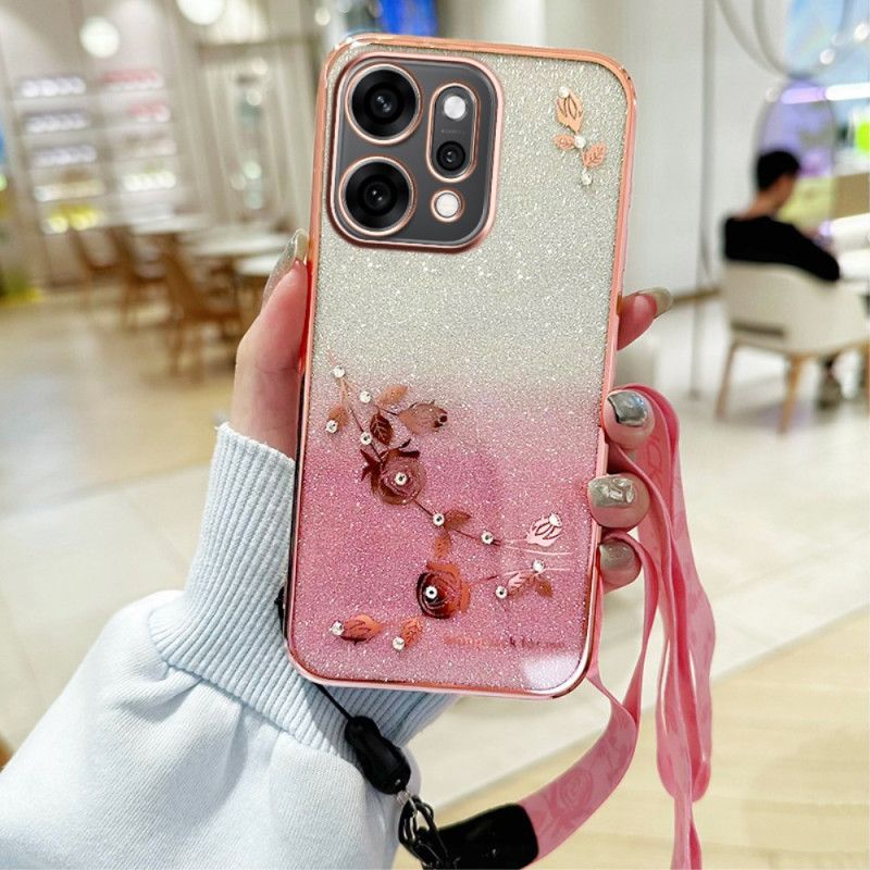 Cover Oppo Reno 14 Pro 5g Rhinsten Blomster