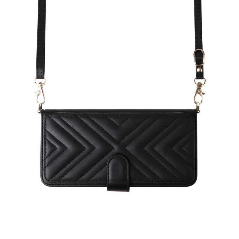 Flip Cover Oppo Reno 14 Pro 5g Quiltet Med Rem Og Håndledsrem