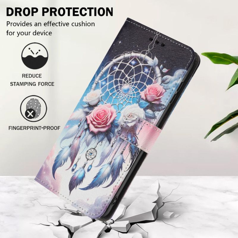 Læder Cover Oppo Reno 14 Pro 5g Telefon Etui Blomsterdrømmefanger