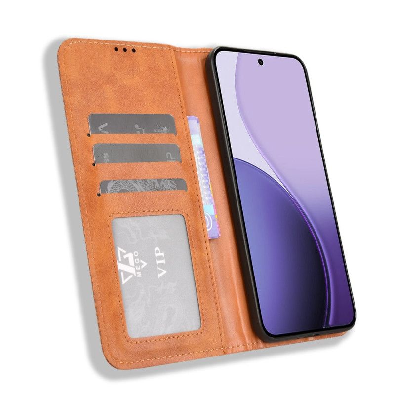 Læder Cover Oppo Reno 14 Pro 5g Telefon Etui Vintage-kant