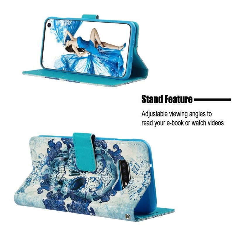Flip Cover Læder Samsung Galaxy S10e Blå Kranium Original