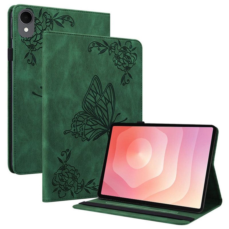 Etui Samsung Galaxy Tab S11 Sommerfugl Med Ruskindseffekt