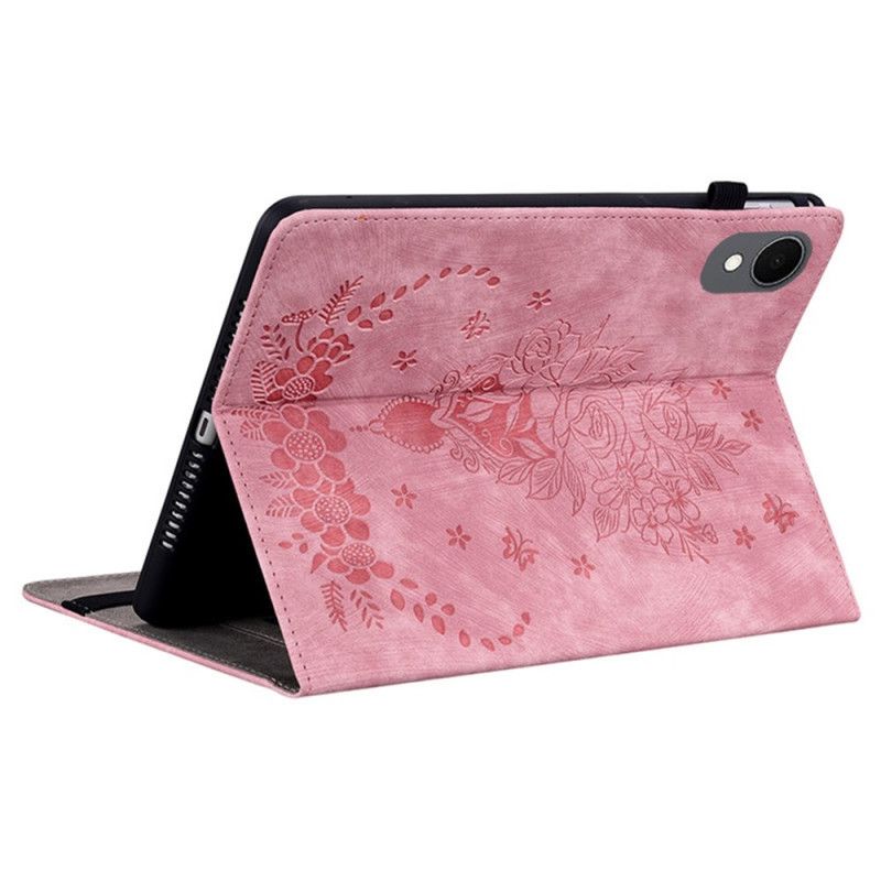 Etui Til Samsung Galaxy Tab S11 Blomstermotiv Med Ruskindseffekt