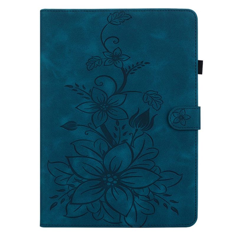 Flip Cover Samsung Galaxy Tab S11 Blomstermotiv Med Ruskindseffekt