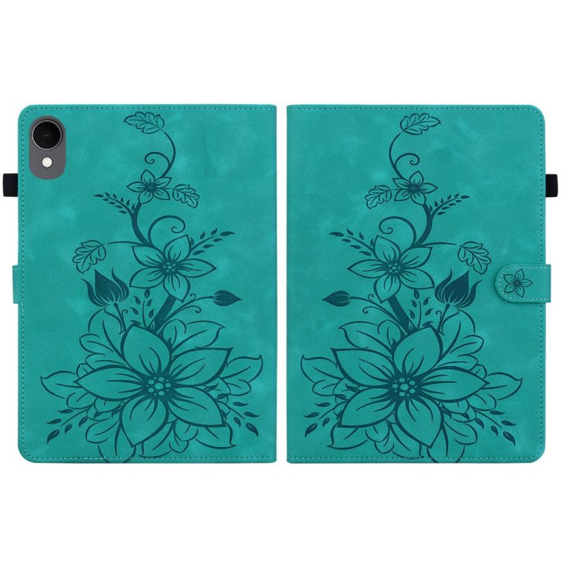 Flip Cover Samsung Galaxy Tab S11 Blomstermotiv Med Ruskindseffekt