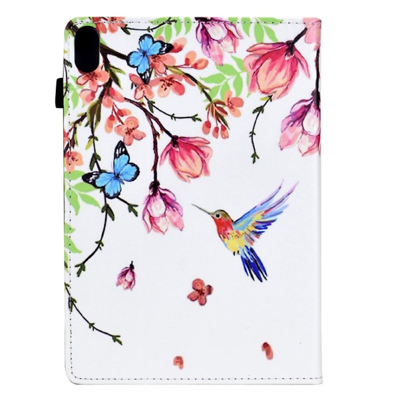 Flip Cover Samsung Galaxy Tab S11 Farvede Blomster Og Fugle