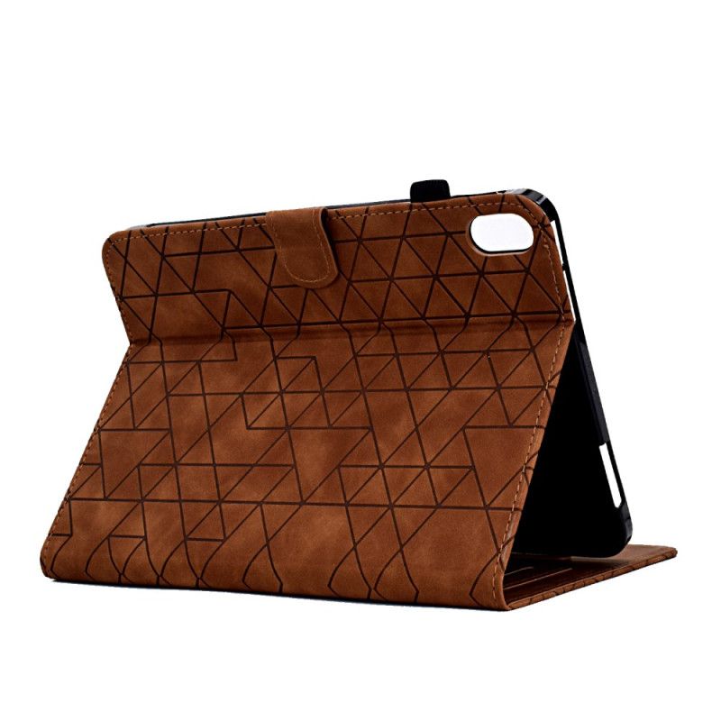 Flip Cover Samsung Galaxy Tab S11 Geometrisk Mønster Med Ruskindseffekt