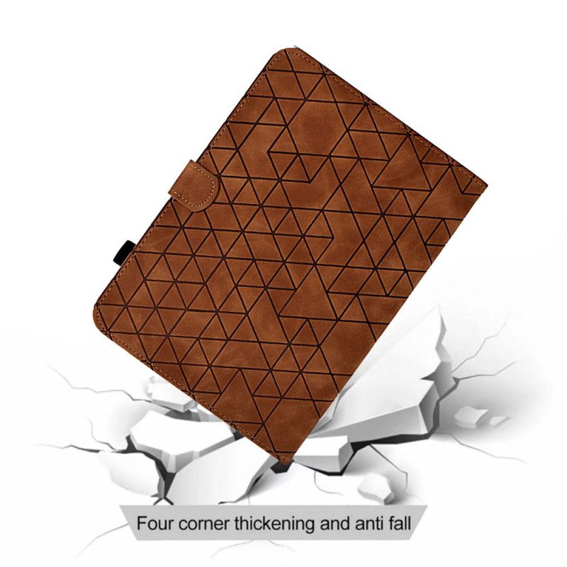 Flip Cover Samsung Galaxy Tab S11 Geometrisk Mønster Med Ruskindseffekt