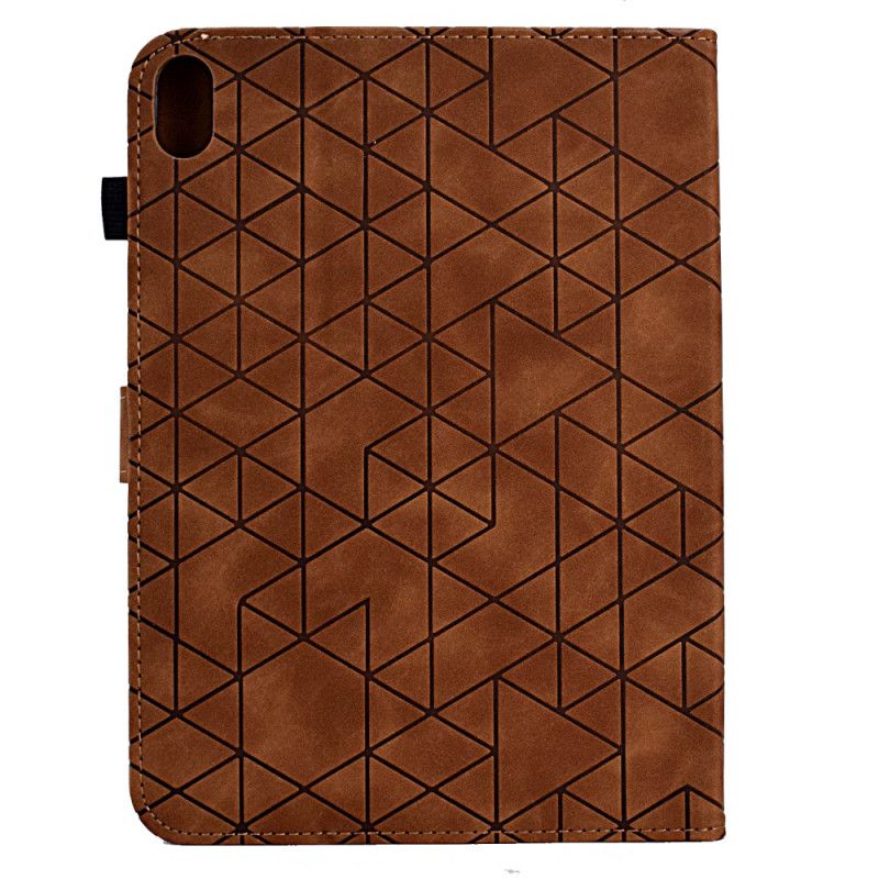 Flip Cover Samsung Galaxy Tab S11 Geometrisk Mønster Med Ruskindseffekt