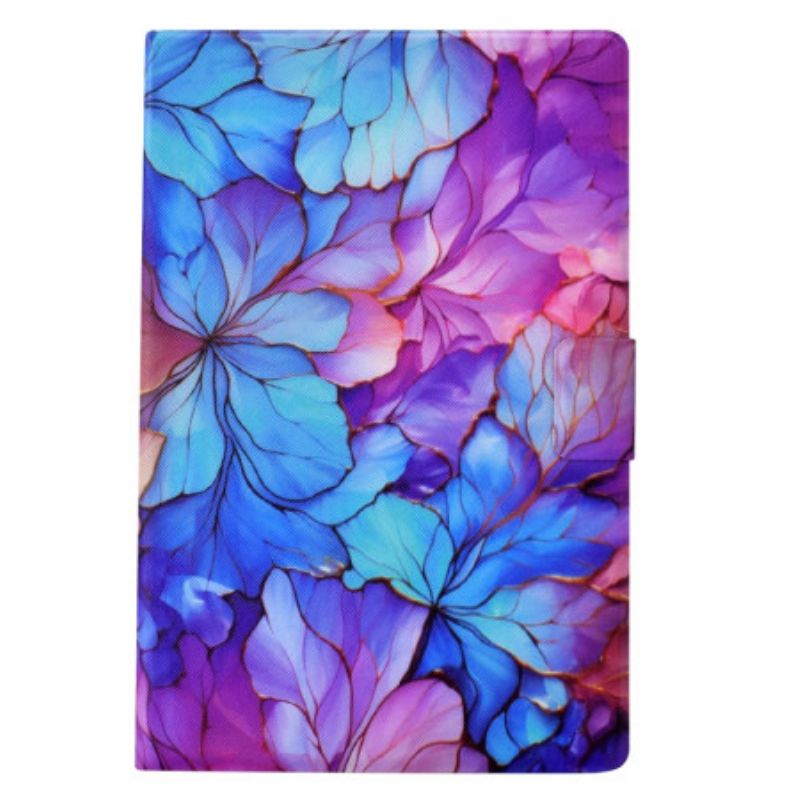 Læder Cover Samsung Galaxy Tab S11 Blomstermønster