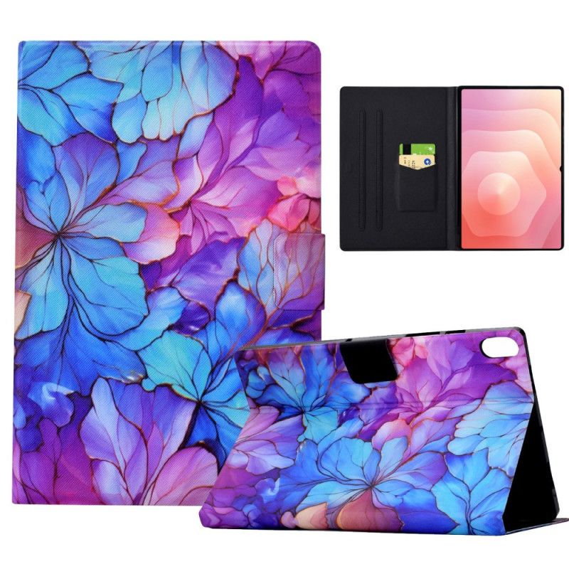 Læder Cover Samsung Galaxy Tab S11 Blomstermønster