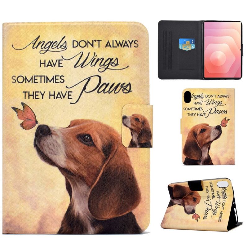 Læder Cover Samsung Galaxy Tab S11 Hund Og Sommerfugl