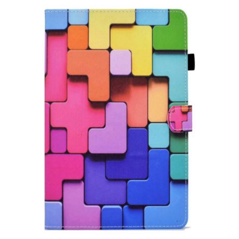 Læder Cover Samsung Galaxy Tab S11 Telefon Etui Farvede Firkanter