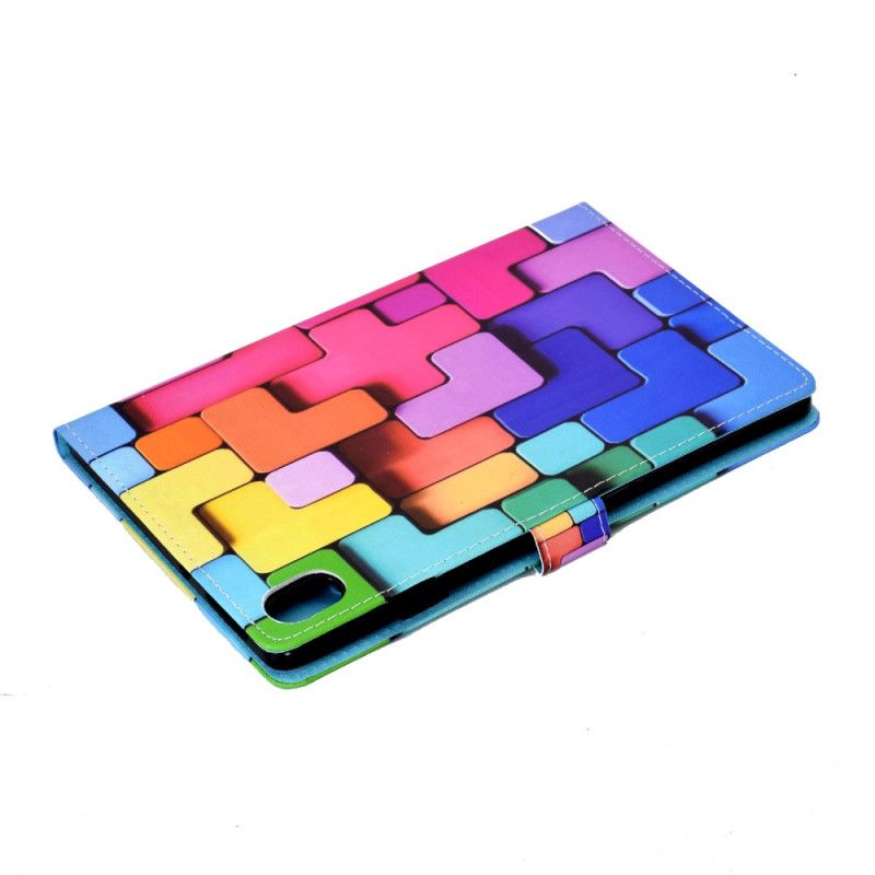 Læder Cover Samsung Galaxy Tab S11 Telefon Etui Farvede Firkanter