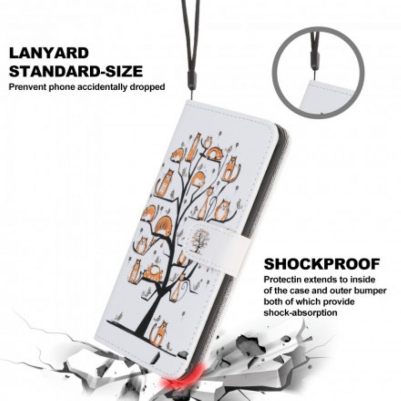 Flip Cover Xiaomi Mi 11 Lite 5g Ne / Mi 11 Lite 4g / 5g Funky Cats Strappy