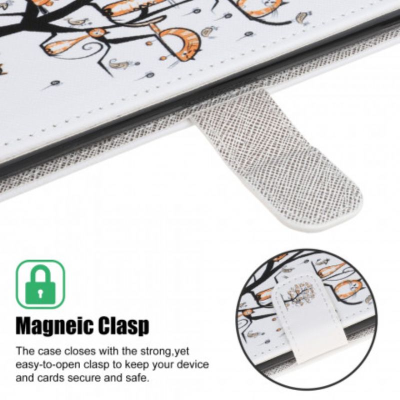 Flip Cover Xiaomi Mi 11 Lite 5g Ne / Mi 11 Lite 4g / 5g Funky Cats Strappy