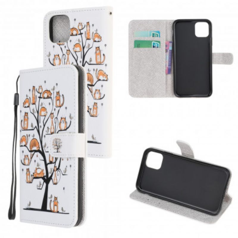 Flip Cover Xiaomi Mi 11 Lite 5g Ne / Mi 11 Lite 4g / 5g Funky Cats Strappy