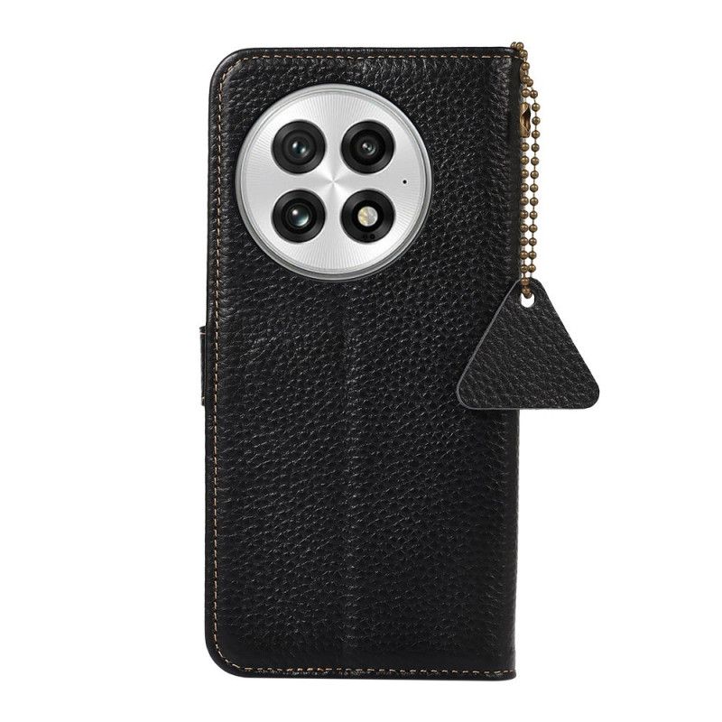 Flip Cover Oneplus 13 Rfid-blokering I Ægte Læder