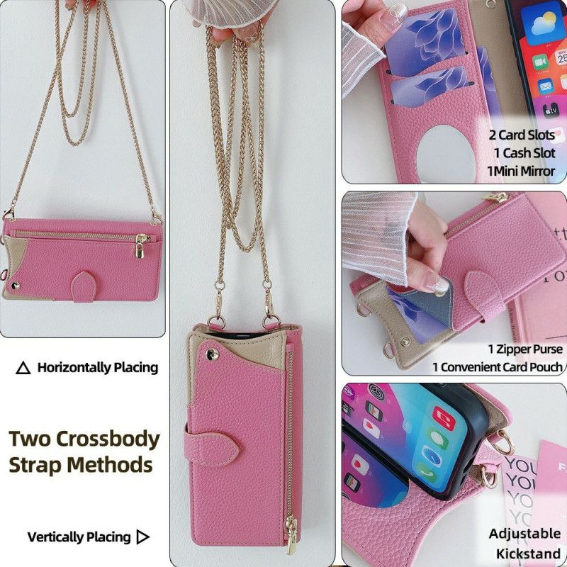 Flip Cover Oneplus 13 Tofarvet Pung Med Kæde