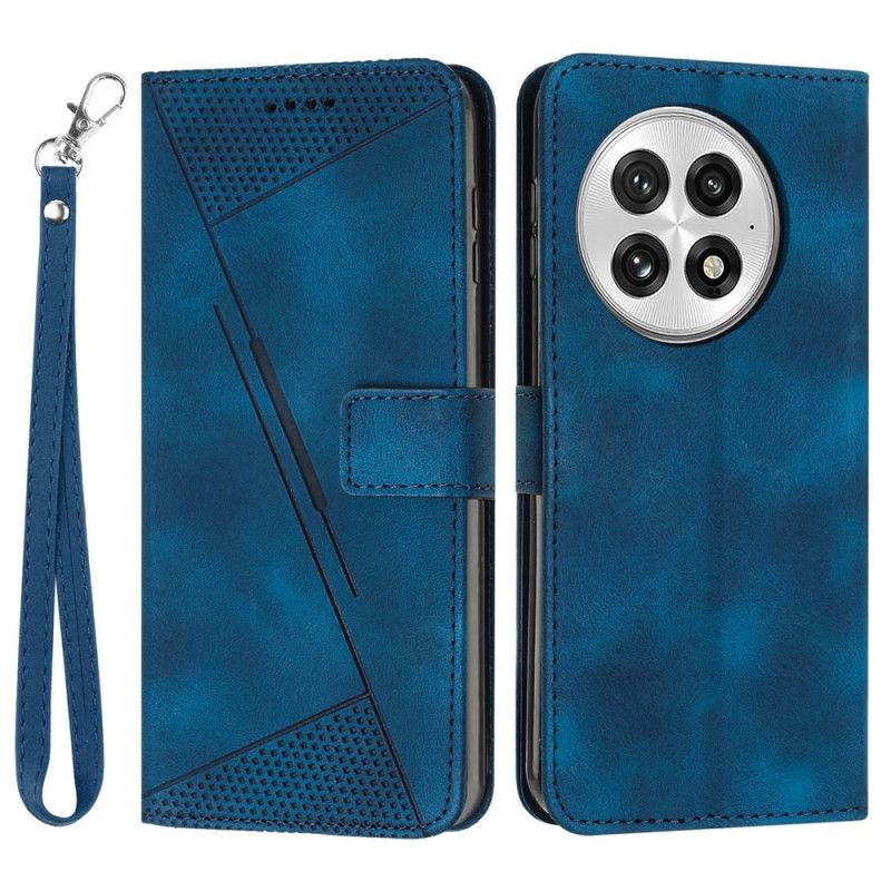 Flip Cover Til Oneplus 13 Striber Med Ruskindseffekt