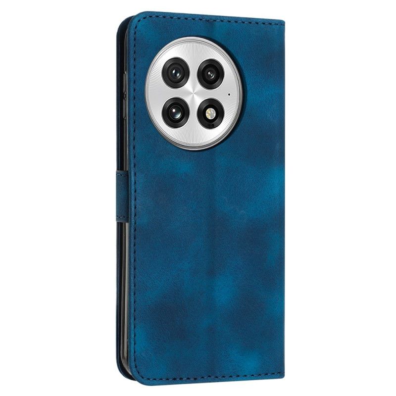 Flip Cover Til Oneplus 13 Striber Med Ruskindseffekt