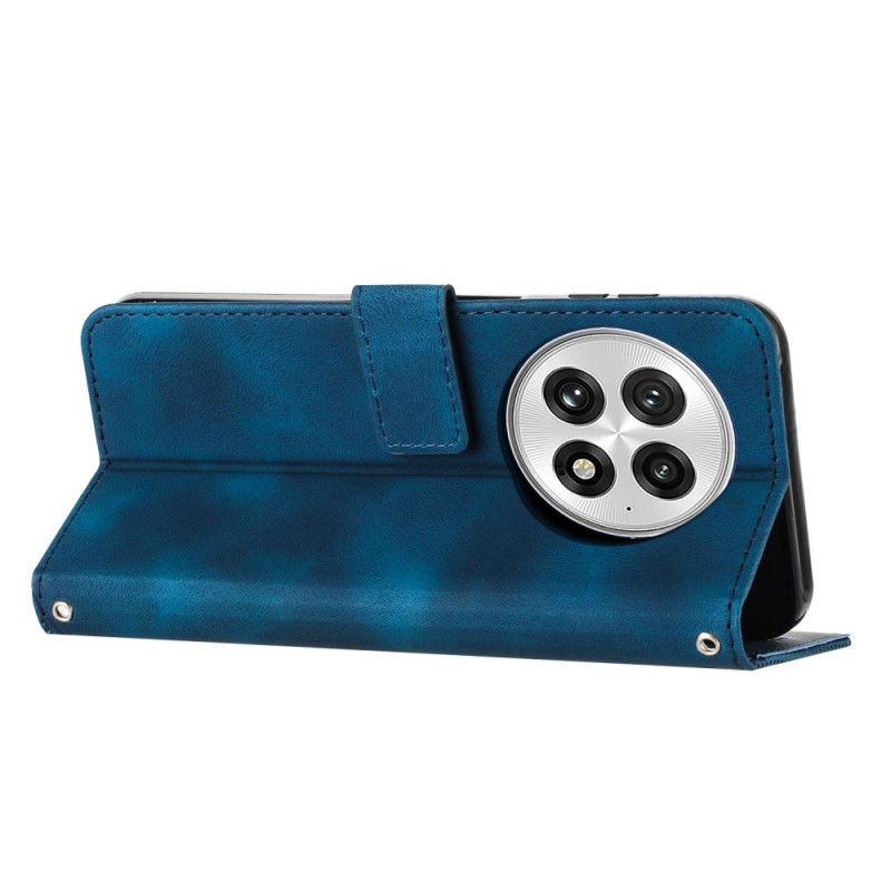 Flip Cover Til Oneplus 13 Striber Med Ruskindseffekt