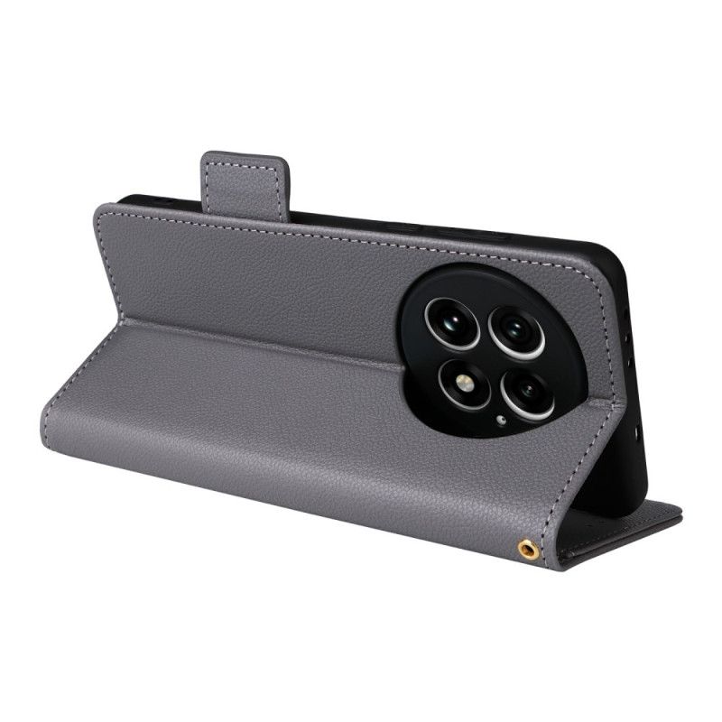 Flip Cover Til Oneplus 13 Tekstureret Kunstlæder Med Rem