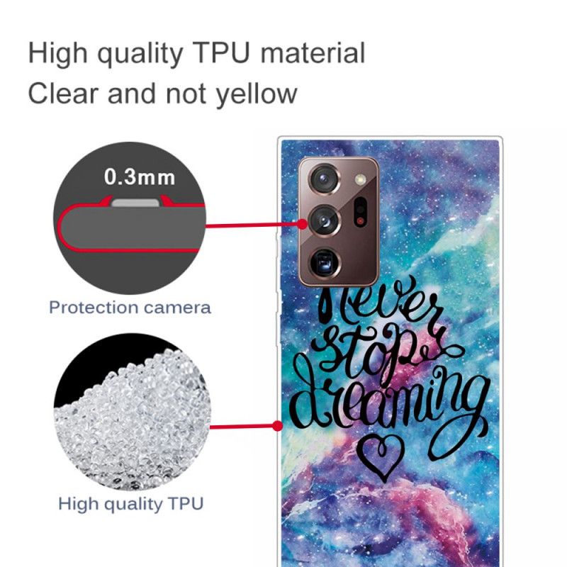 Cover Samsung Galaxy Note 20 Ultra Stop Aldrig Med At Drømme Farvet Beskyttelse