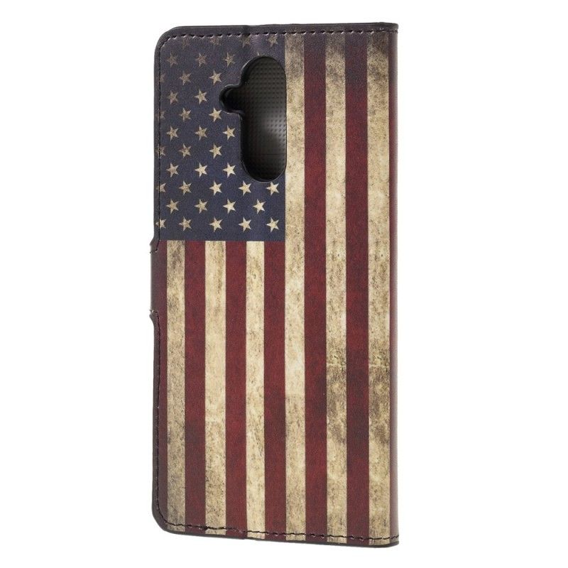 Flip Cover Læder for Huawei Mate 20 Lite Usa Flag