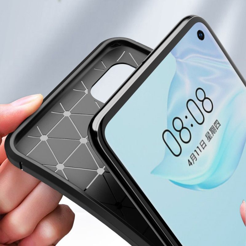 Cover for Huawei P40 Sort Fleksibel Kulfibertekstur