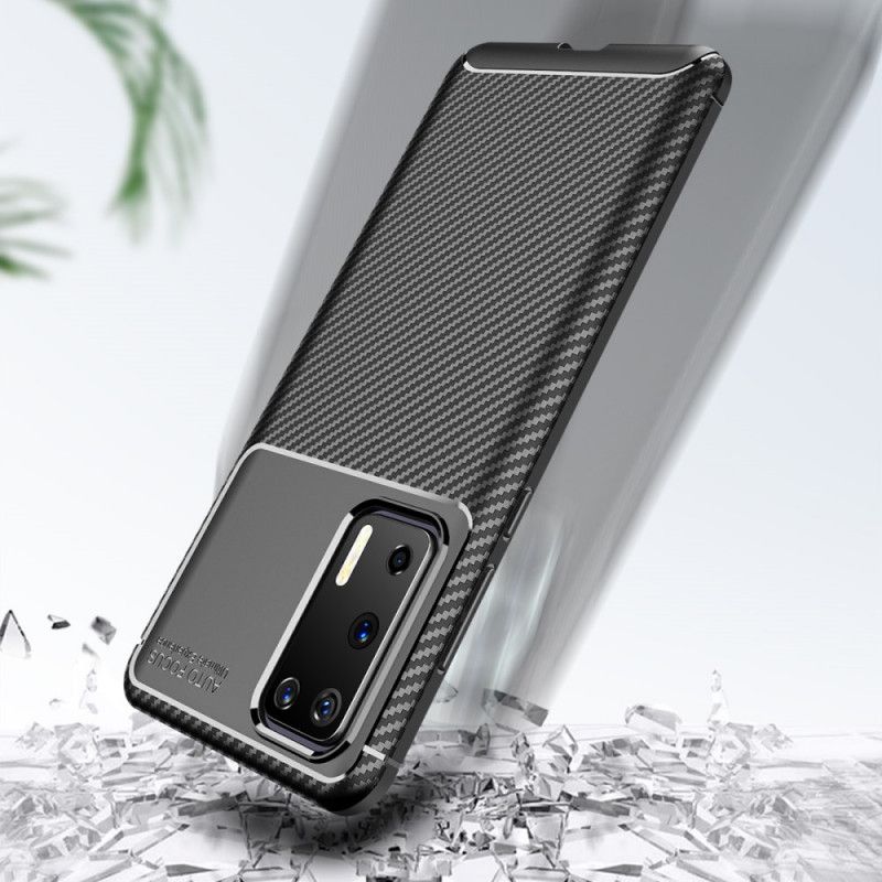 Cover for Huawei P40 Sort Fleksibel Kulfibertekstur