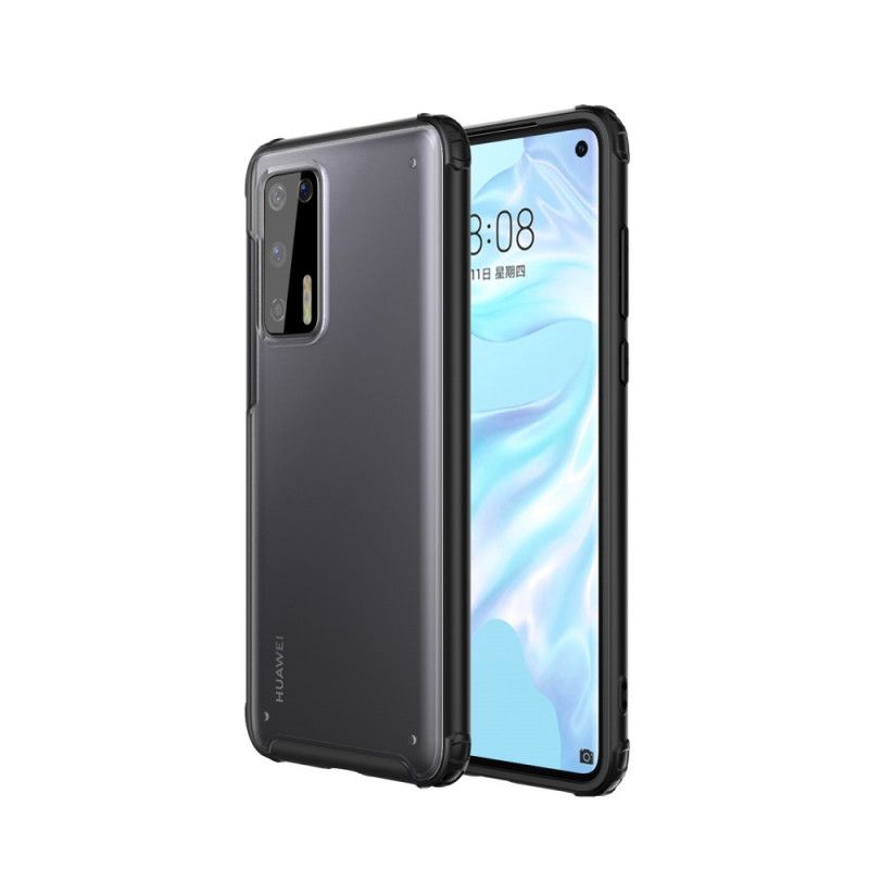 Cover Huawei P40 Sort Hybrid Silikonefælgdesign