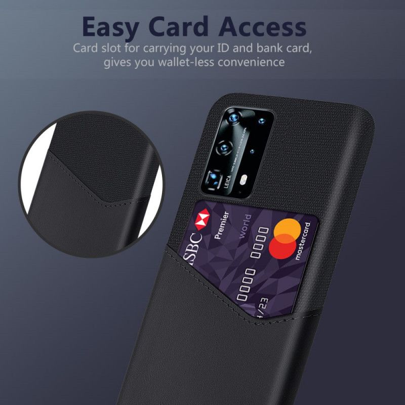 Cover Huawei P40 Sort Ksq Kortholder