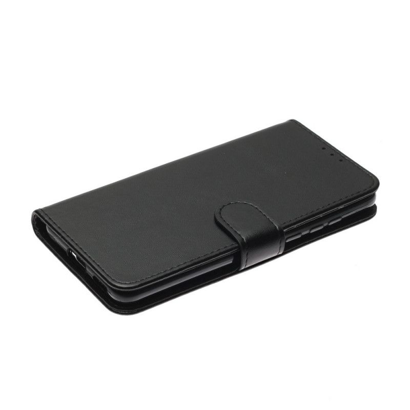 Flip Cover Huawei P40 Sort Mobilcover Ensfarvet Serie Med Rem
