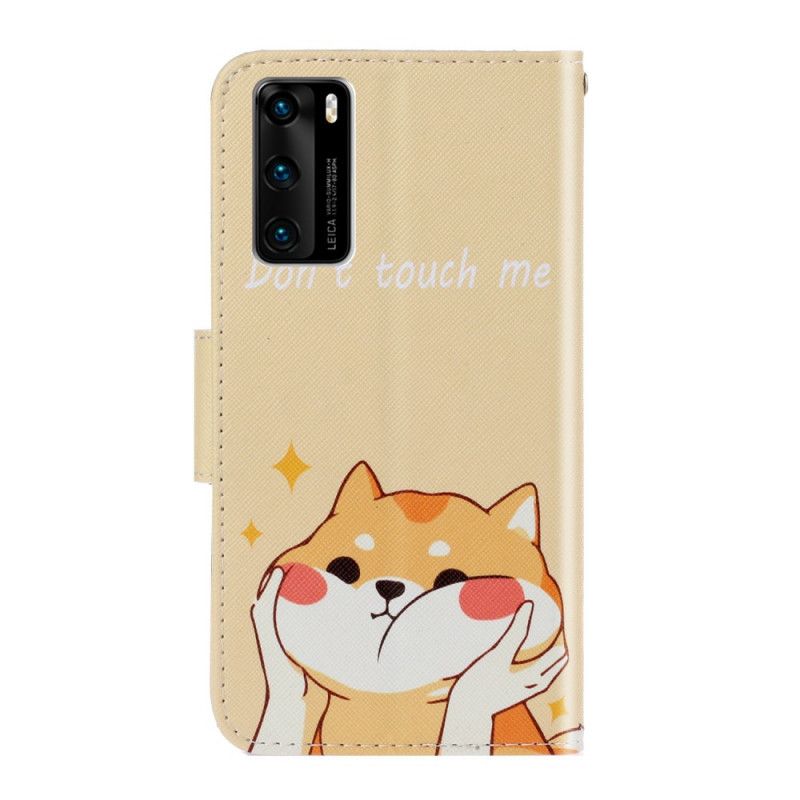Flip Cover Læder Huawei P40 Kat Rører Mig Ikke Med Rem