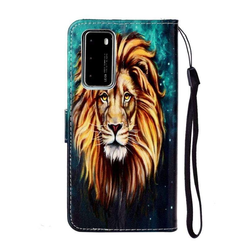 Flip Cover Læder Huawei P40 Løvehår