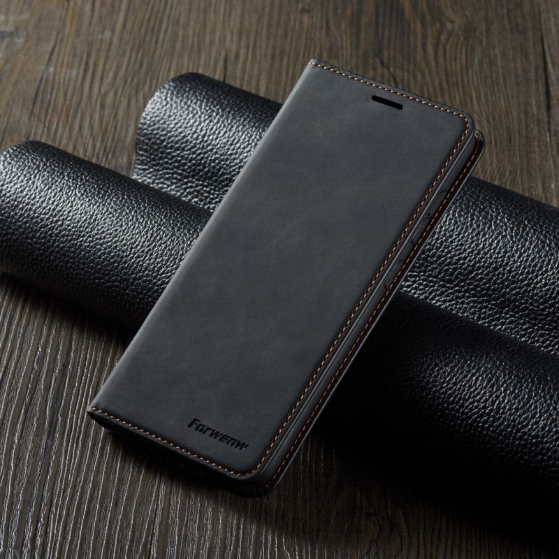 Læder Cover for Huawei P40 Sort Forwenw Lædereffekt