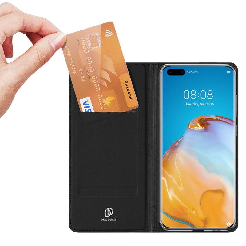 Læder Cover for Huawei P40 Sort Pro Dux Ducis Hud