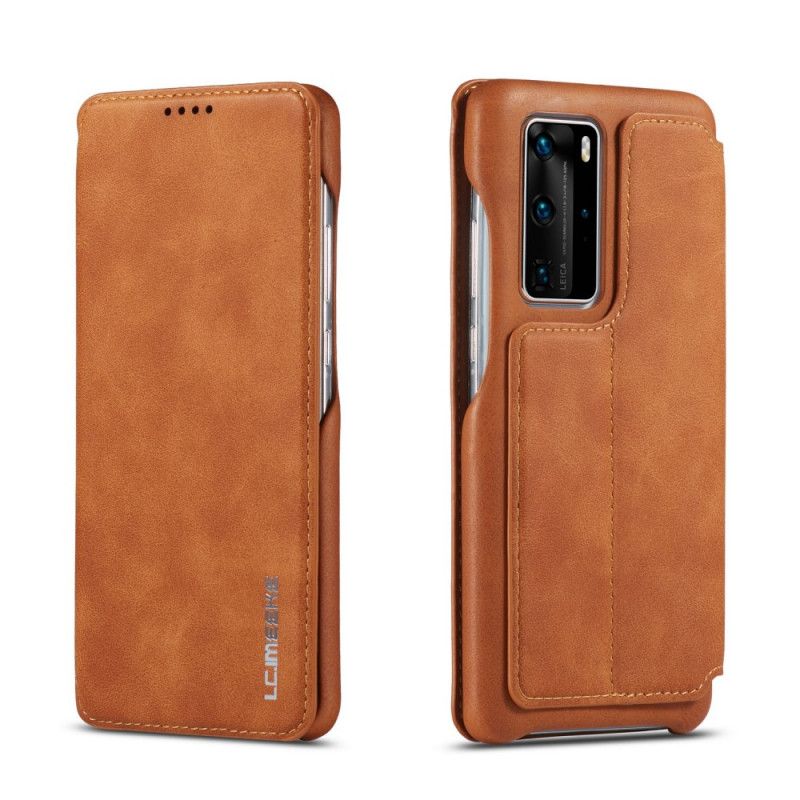 Læder Cover Huawei P40 Sort Lc.Imeeke Lædereffekt Beskyttelse