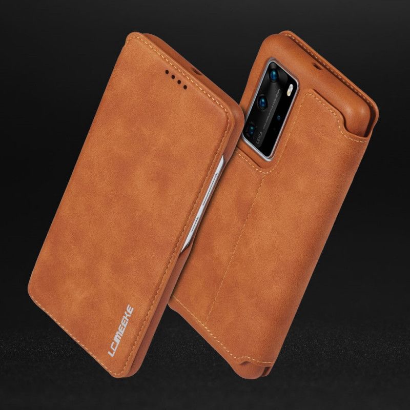 Læder Cover Huawei P40 Sort Lc.Imeeke Lædereffekt Beskyttelse