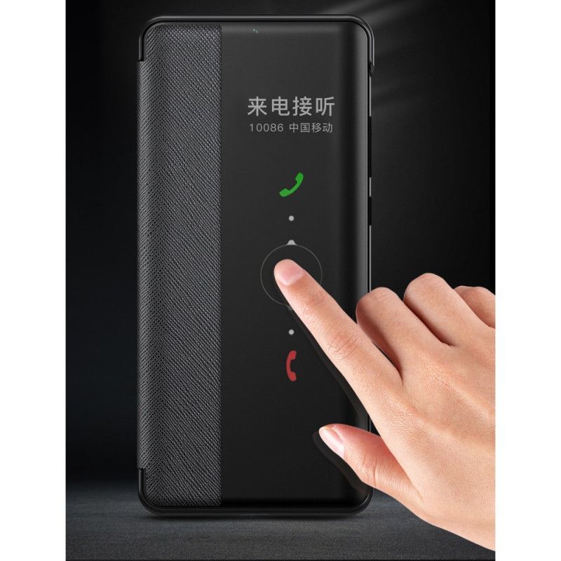 Vis Omslag Huawei P40 Sort Struktureret Kunstlæder